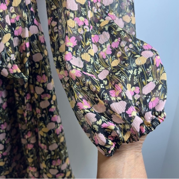 NEW Floral Lauren Conrad Ruffle Dress GOLD detail - Picture 7 of 10